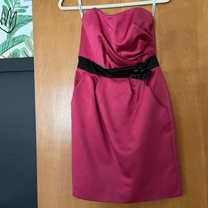Pink and black dress